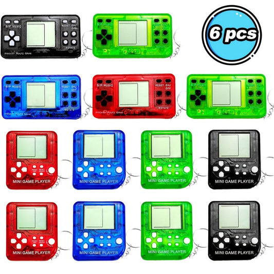 Party Favors Mini Handheld-Console Keychains in 6-, 12- or 25-Piece Packs for Gaming Events