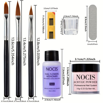 4-Color White & Nude Acrylic Powder Kit for 3D Nail Art — 10g Each All-Season Carving French Manicure Nail Extensions No Lamp Needed Salon Quality Home Use
