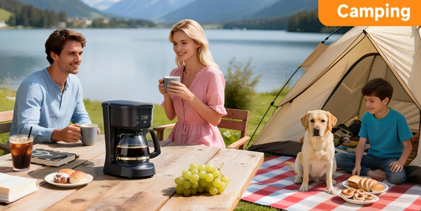 Five-Cup Programmable Drip Coffee Maker with Glass Carafe, Reusable Filter and Black or White Finish