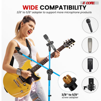 63-Inch Dual Microphone Boom Stand with Tripod Base and Two Mic Clips