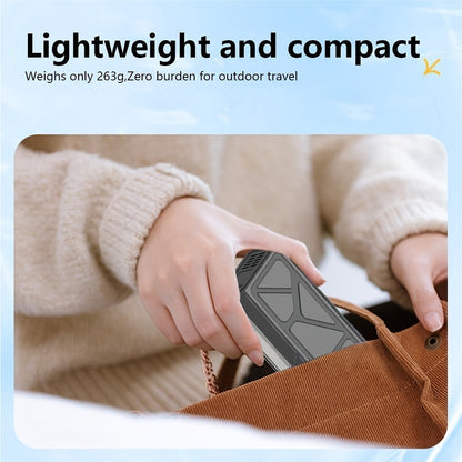 Portable Fan, USB-Rechargeable Handheld Model with Brushless Motor, High-Velocity Airflow and Built-In LED Light