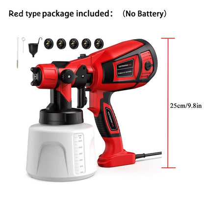 HVLP Paint Sprayer Electric Spray Gun with 3 Spray Patterns & 27oz Container – Cordless Airless Sprayer for House Painting, Furniture, Cabinets, Fence, Walls, Doors, Car DIY Projects