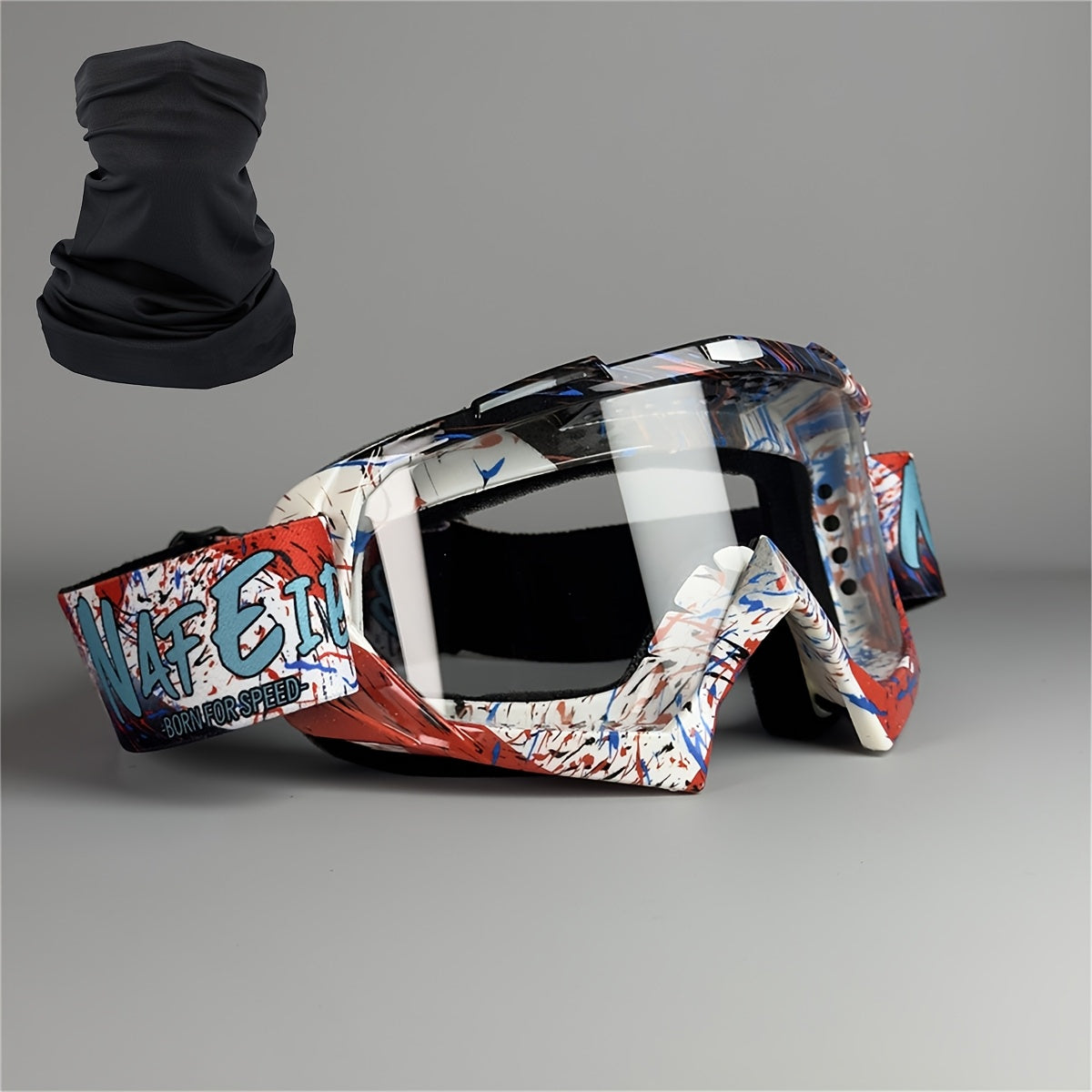 Thirty-Style NAFEIB Ski Goggle and Matching Headwear Set with Mirrored, Clear, Silver and Gray Lens Options