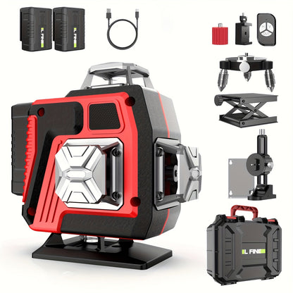 16-Line-Labeled Laser Level Packages in Five Red or Green Housing and Tripod Configurations