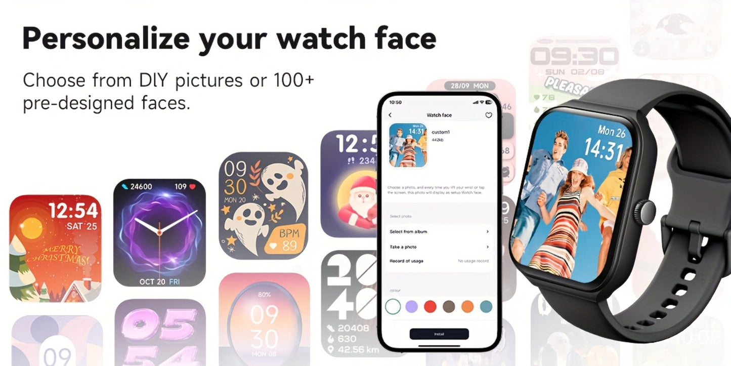 Smartwatch – with Alexa Built-in FAWEIO 1.95" Large Display, Wireless Calling, 100+ Sport Modes, Pedometer Heart Rate Sleep Blood…