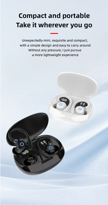 Wireless Earbuds HiFi Stereo with Active Noise Canceling, LED Display, Touch and Fast USB Charging
