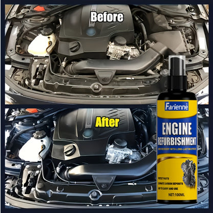 Engine Compartment Restorer Spray 3.38oz with Sponge – Engine Bay Refurbishing Agent, Polishing & Cleaning Spray, Extends Service Life – Fits All Vehicles