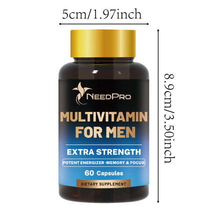 Dietary Supplement Men’s Multivitamin Capsules with Vitamins A, C, D, B6, B12, Zinc, Biotin and Folate