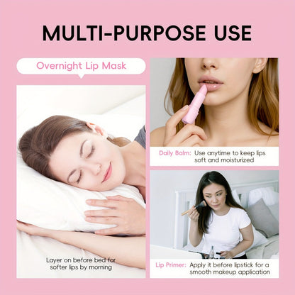 Lip Balm LAIKOU Sakura 5-Pack with 3.5g Twist-Up Tubes, Pink Packaging and Day-or-Night Application