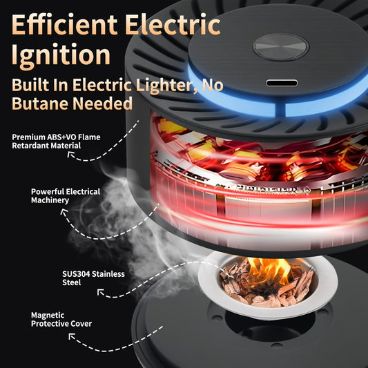 Cocktail Smoker Kit Rechargeable Electric, Whiskey Smoker Set with 6 Flavored Wood Chips, Old Fashioned Drink Smoker for Bourbon & Cocktails, Bartender Gift for Men, Dad & Christmas