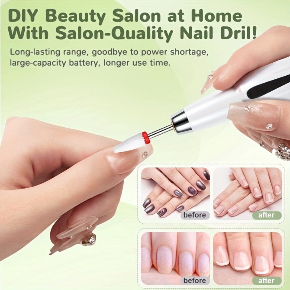 Electric Nail Drill Kit 12 Bits & Stand – 20000RPM Professional Nail File for Gel Polish Removal, Acrylic Shaping & Cuticle Care | Home Manicure Nail Drill Set for Beginners & Salon Use