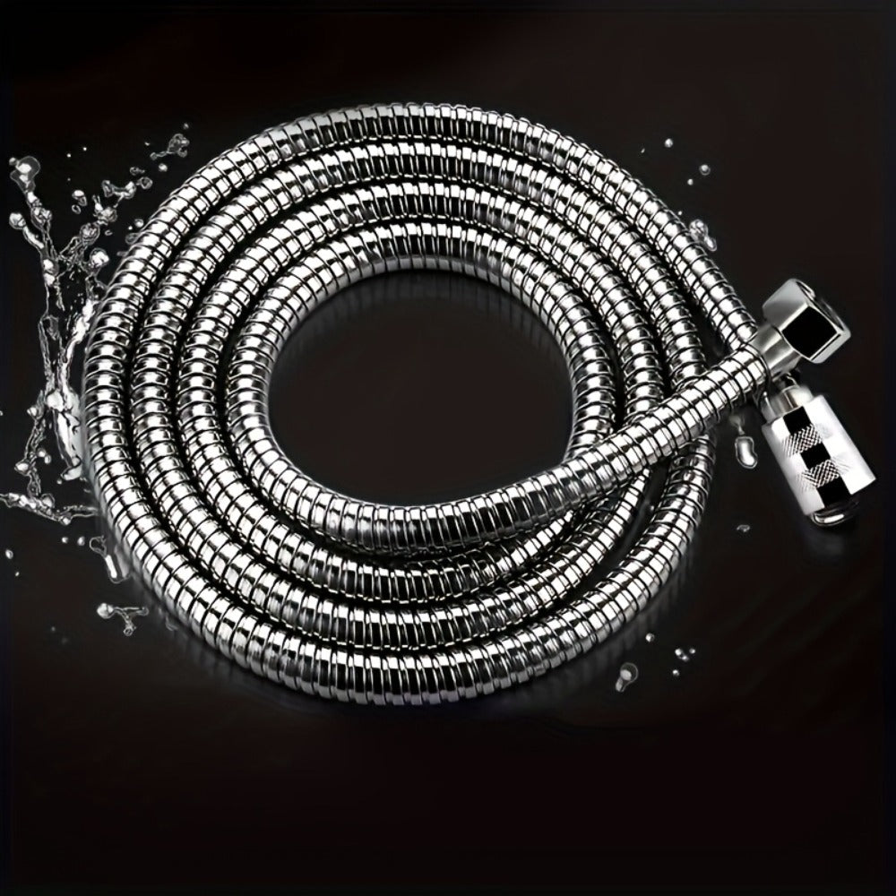 Flexible Stainless Steel Shower Hose Electroplated - Round Shape, Wall-Mounted Easy Install, for Rainfall Shower Heads & Sprayers, 59" / 78.7" / 118" Length Options, Chrome Finish