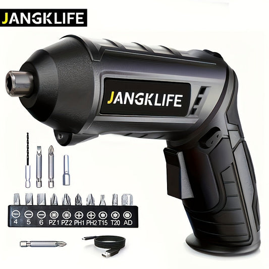 Electric Screwdriver Set 16pcs, 90° Rotatable Foldable Cordless Screwdriver Kit with 1200mAh Rechargeable Battery & Bits