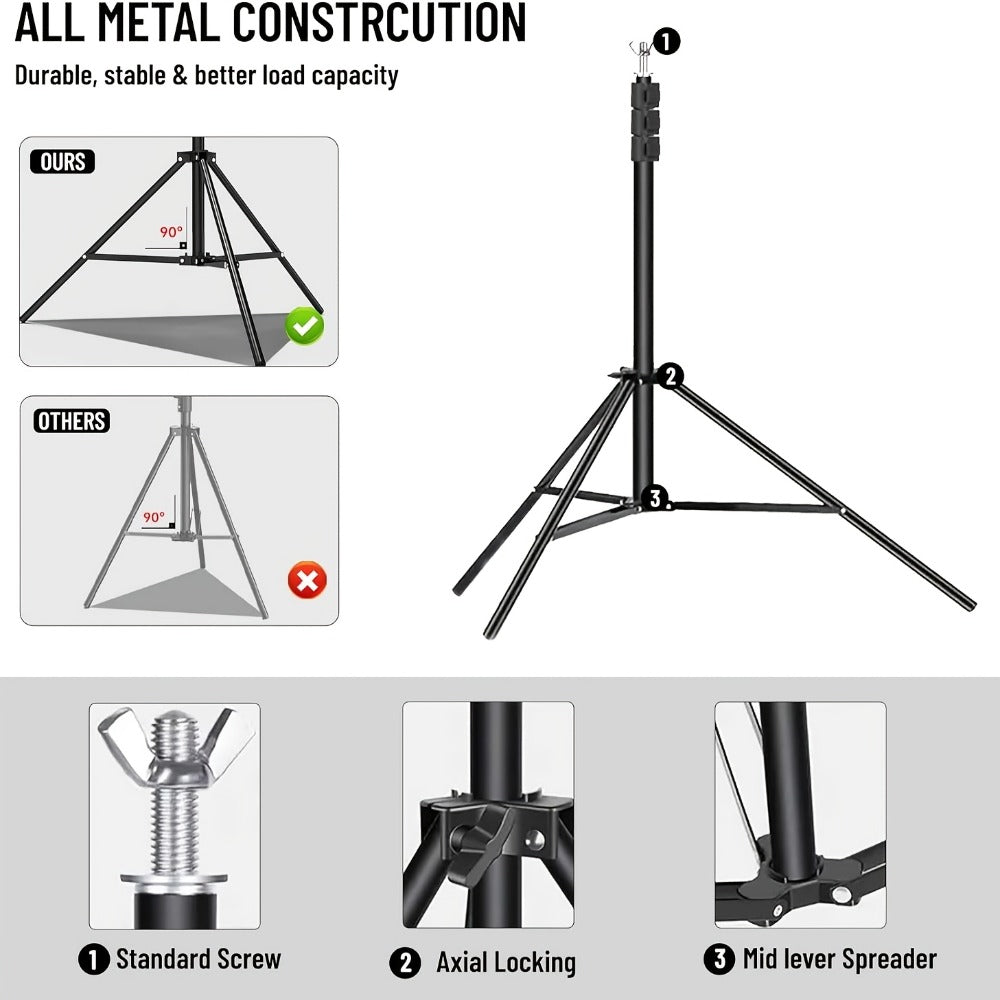 Green Screen Backdrop and Stand Kit with Crossbar, Two Tripods, Four Clamps and Exact 8.5 by 10 Foot Option