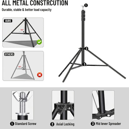 Green Screen Backdrop and Stand Kit with Crossbar, Two Tripods, Four Clamps and Exact 8.5 by 10 Foot Option