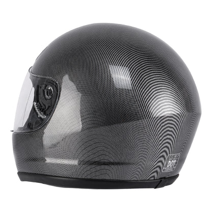 Motorcycle Flip-Up Full Face Helmet DOT Approved, Carbon Fiber Look Modular Street Bike Helmet with Anti-Scratch Visor & Washable Padding, Adult Sizes S M L XL, Includes Helmet Bag