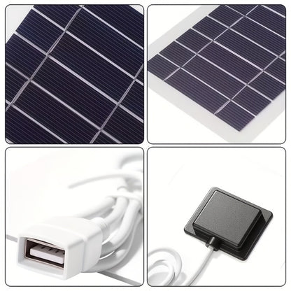 Solar Panel Phone Charger USB – Flexible Photovoltaic Outdoor Charging Panel with USB Cable, Portable Solar Power Generator for Camping, RV, Hiking & Emergency Device Charging (2W / 10W)