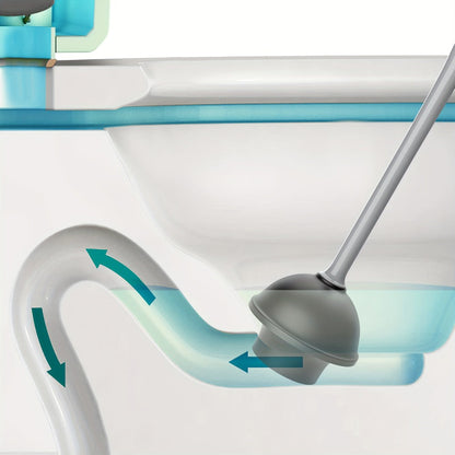 Toilet Plunger and Bowl Brush Combo with Separate Holders and Compact Gray Bathroom Storage Design
