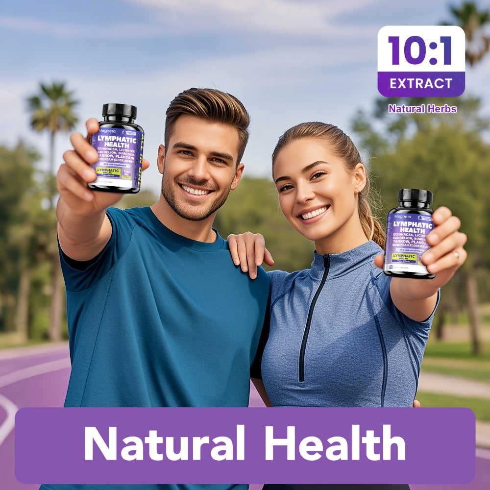 Herbal Supplement with Megneta Label, Echinacea Dandelion Elderberry Burdock 1390mg per Serving, 60 Capsules