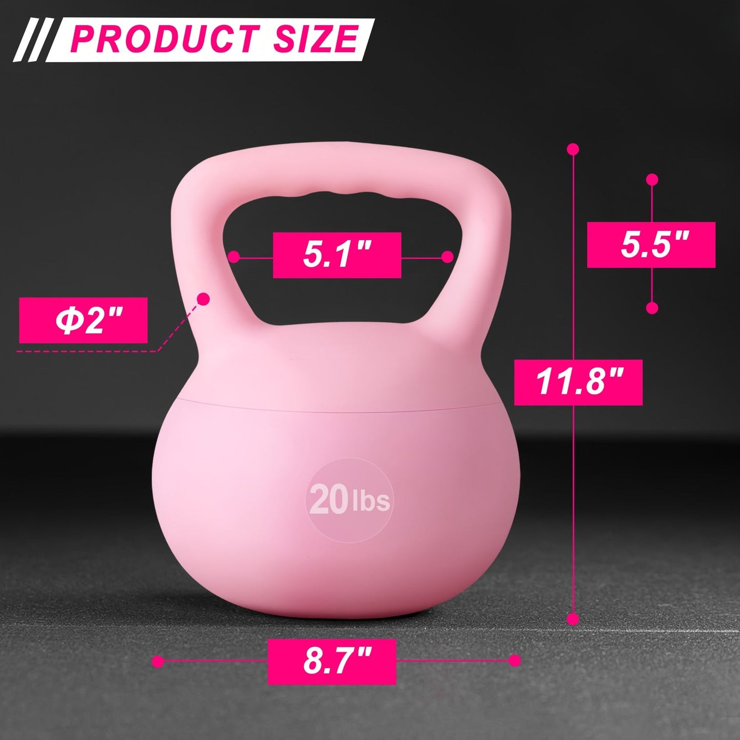 Soft PVC Kettlebell Iron Sand Filled – Wide Non-Slip Handle, 10 to 25 lbs, Safe for Home Use – Strength Training Weights for Women & All Fitness Levels, 4 Colors