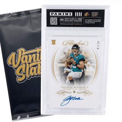 Sports Trading Cards, Football Vanity Slab with Red Label or Two-Slab Options for Display Collections