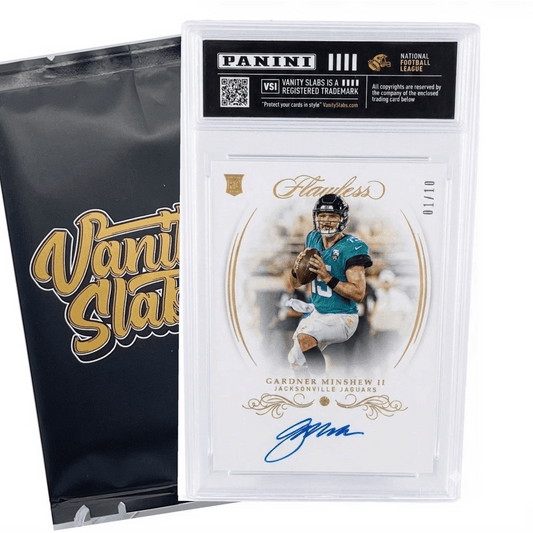 Football Card Vanity Slab Display Case | Random Rookie Star Autograph or Insert Card | Premium Protective Slab Included | Collectible Gift for Football Fans & Collectors
