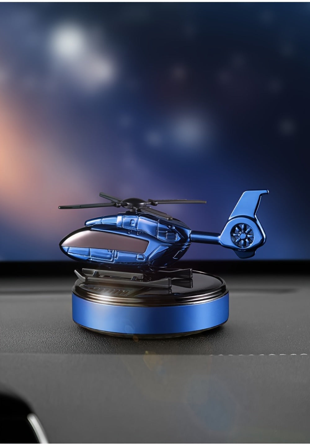 Car Air Freshener Solar Helicopter Dashboard Diffuser with Refillable Chamber and Three Color Options
