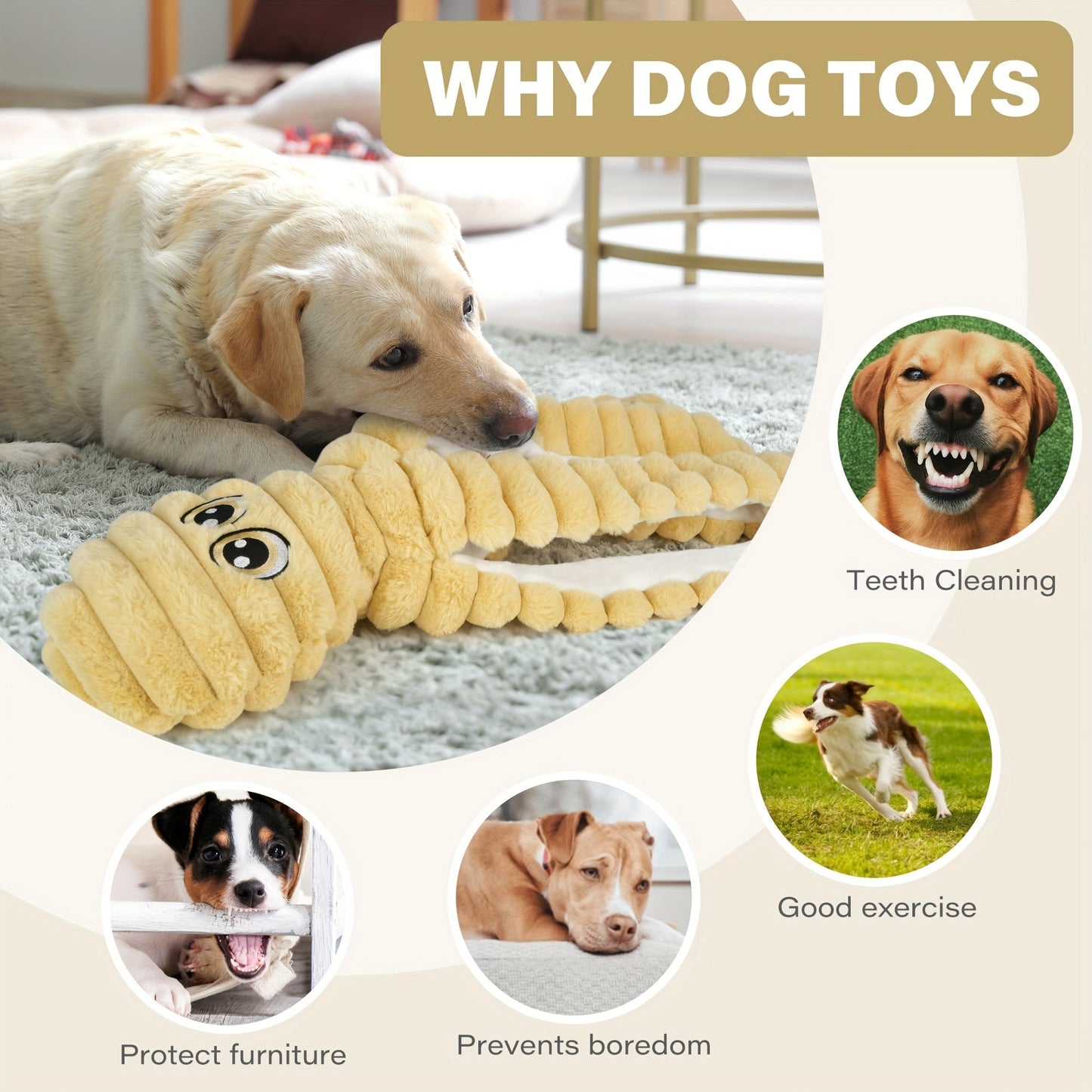 Dog Toy Squeaky Plush Octopus with Textured Tentacles and Six Color Options for Supervised Play