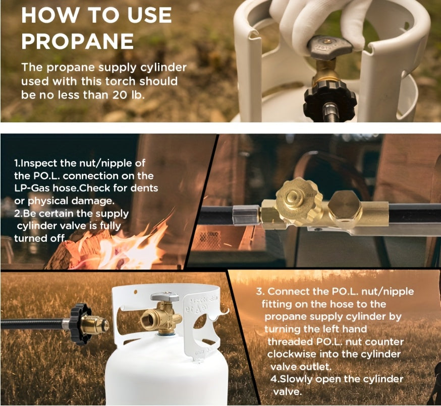 Propane Weed Torch | Flame Weeder Ice Melter Outdoor Roof Driveway