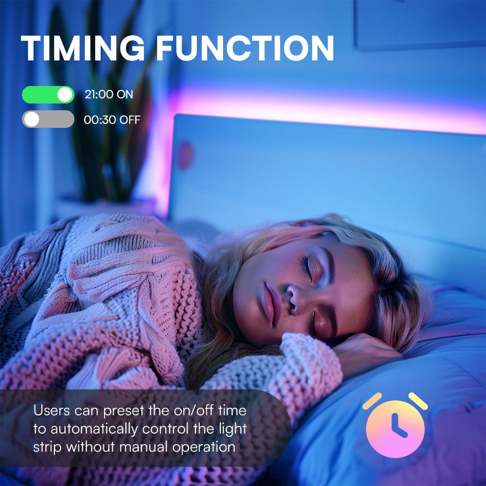 100ft or 200ft RGB LED Strip Light Kit with App, Handheld Remote, Timer, Dimming and Music Mode