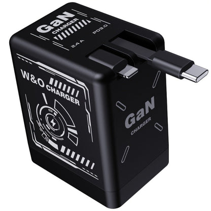 GaN Wall Charger 120W Fast with Retractable Built-In Cable & Foldable Plug – Compact Portable Travel USB-C Adapter for iPhone 17 16 15 14 Pro Max, Samsung Galaxy Ultra, Android Devices, 6 Colors
