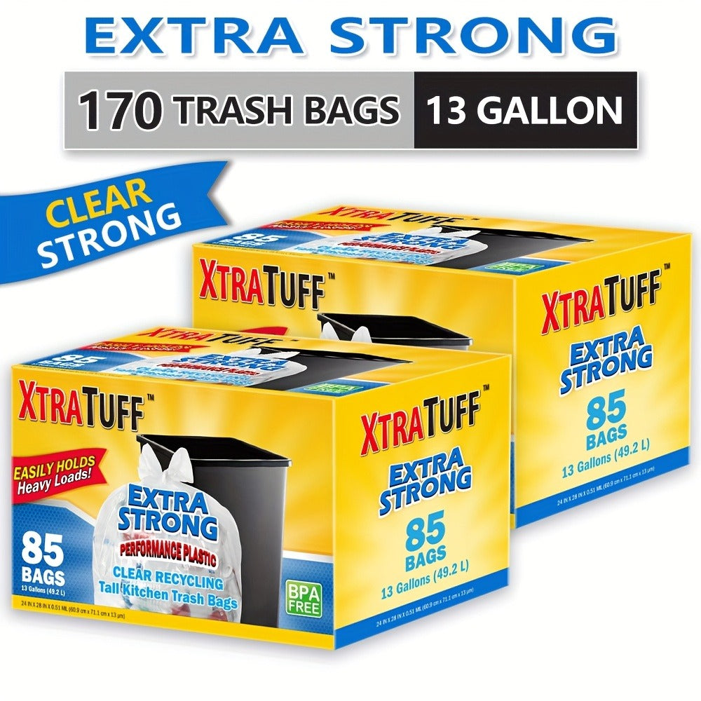 13-Gallon Black or Clear Trash Bags with Standard or Drawstring Styles in 44 to 360-Count Packs