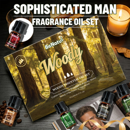 Aromatic Oil Gift Sets in Woody, Coffee, Date Night, Garden and Botanical Style Options Pictured