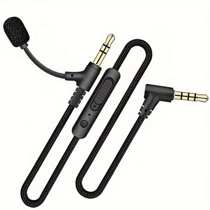 3.5 mm Male-to-Male AUX Audio Cable, 59.06 Inch Cord with Inline Volume Control and Dual Mini Microphones