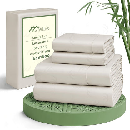 Bed Sheet Set 6-Piece with 17-Inch Pocket, Double-Stitched Edges, Four Bed Sizes and Thirteen Colors