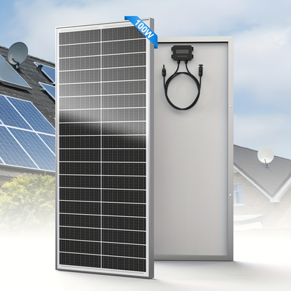 Solar Panel 100W 12V 18BB Monocrystalline 24% High Efficiency PV Module Power Charger for RV Battery Marine Rooftop Farm Home Camping Caravan Off-Grid System