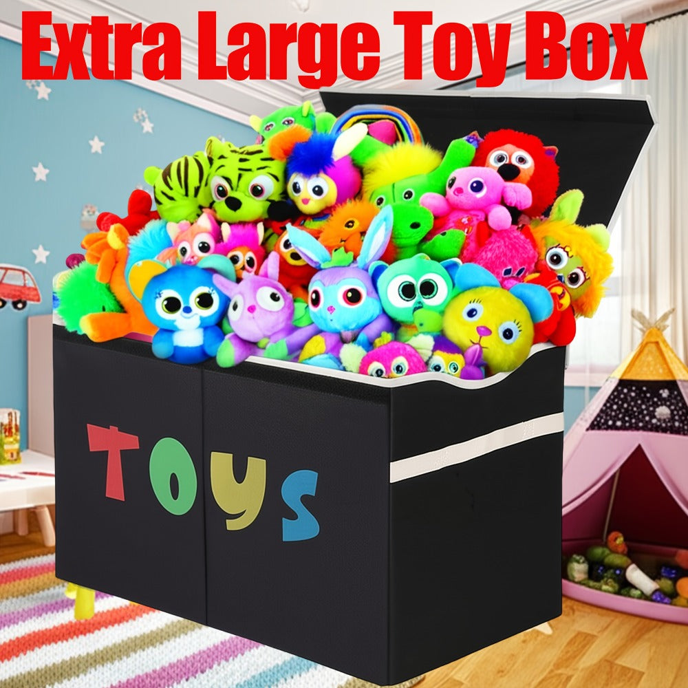 Extra Large Collapsible Kids Storage Chest with Lid – 31.7 Gal Toy Box Organizer Bins for Boys Girls Bedroom Nursery Living Room