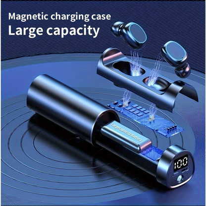 True Wireless Earbuds with Torchlight Charging Case, Touch Controls, Built-In Microphone and USB Charging