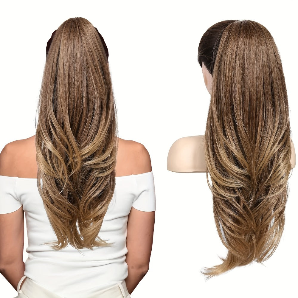 26-Inch Drawstring Wavy Ponytail Extension with Wraparound Clip in Ten Color and Style Options