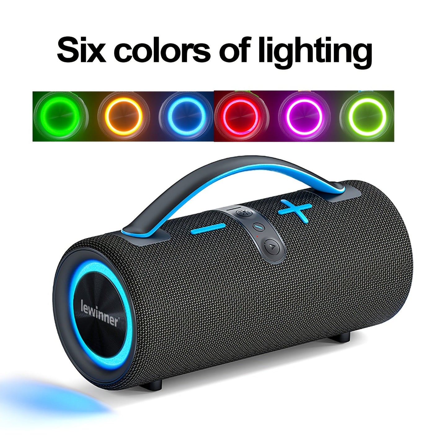 Portable Bluetooth Speaker 60W Outdoor Model with Subwoofer, Dual Speakers, 7 RGB Modes and Type-C