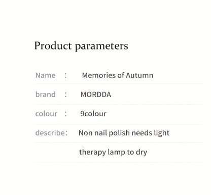 Gel Nail Polish Set with MORDDA Label, 9 Gradient Colors in the Yi Qiu Ci Nine-Grid Palette