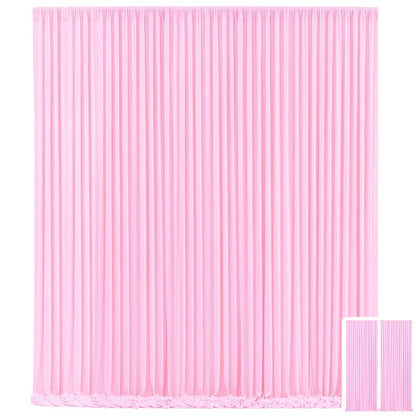 Two-Panel 10 x 10 ft Backdrop Curtain Set with Pole Pockets and 16 Color Options for Events