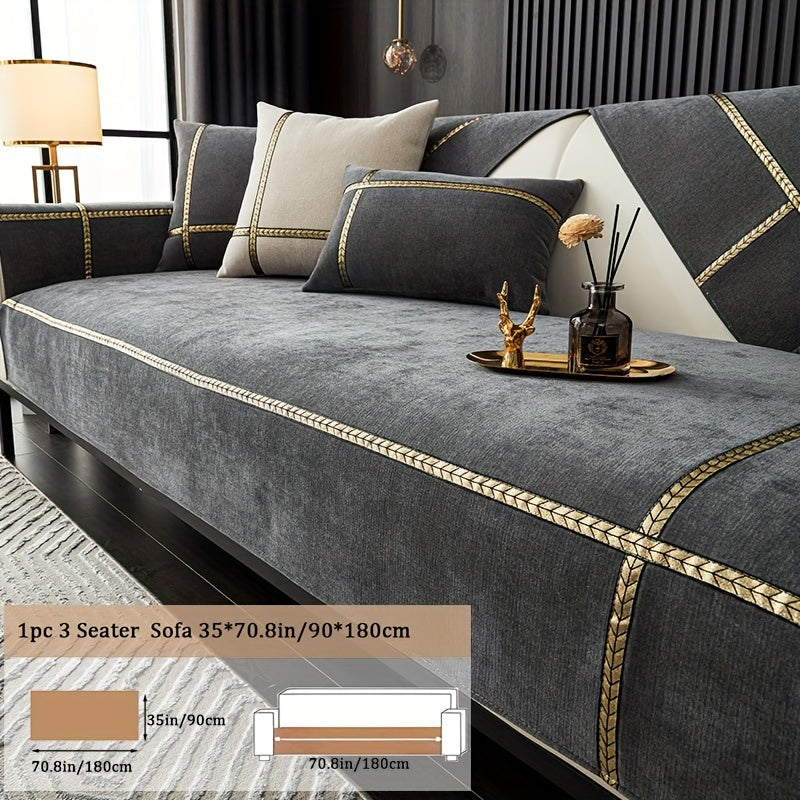 Sofa Cover 350 GSM Chenille Knit Panels for Single Seat, Armrest and 2, 3 or 4-Seater Sofa Sections