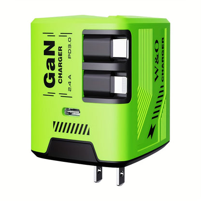 GaN Wall Charger 120W Fast with Retractable Built-In Cable & Foldable Plug – Compact Portable Travel USB-C Adapter for iPhone 17 16 15 14 Pro Max, Samsung Galaxy Ultra, Android Devices, 6 Colors