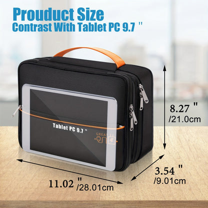Cable Organizer Bag for Travel Double Layer, Electronics Case with Removable Dividers, Cables, Chargers