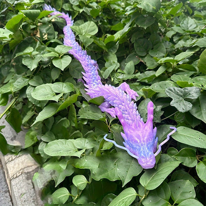 Crystal Dragon Fidget Toy 3D Printed Articulated Figure – Large Poseable Flexible Joints Fantasy Dragon, Random Color Desk Wall Decor Unique Gift for Dragon Lovers Collectors Gamers DnD Fans