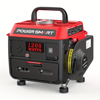 Portable Generator 1200W 2-Stroke Low Noise - Compact Lightweight Gas Powered Generator for Camping, Job Sites, Outdoor Work, Home Emergency Backup, Easy Recoil Start