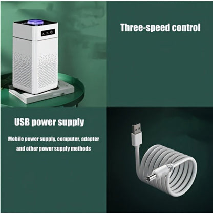 Air Purifier 2 Pack with Replacement Filters & USB Charging Cable – Compact HEPA Purifier for Home, Bedroom, Office, Removes Odors, Dust & Allergens