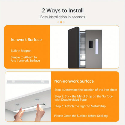 Two-Piece 7.9-Inch Motion Sensor Cabinet Light Set with Remote, USB Charging and Three Light Colors