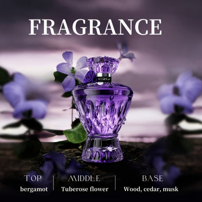 Obsidian Violet Eau de Parfum Spray, 75ml Purple Bottle with Floral, Woody and Musk Scent Profile
